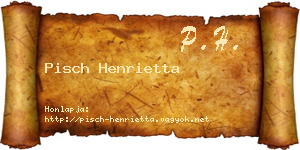 Pisch Henrietta névjegykártya